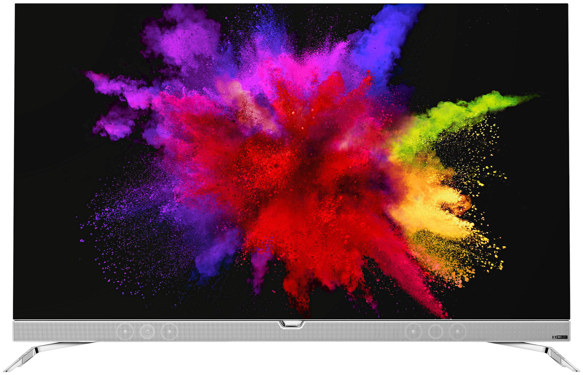 PHILIPS Fernseher 55POS901F/12 Ultraflacher 4K OLED-TV powered by Android TV mit 3-seitigem Ambilight
