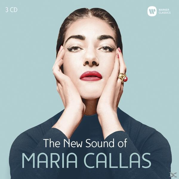 CD-Cover von Maria Callas mit dem Text 'The New Sound of Maria Callas' und blauem Hintergrund.