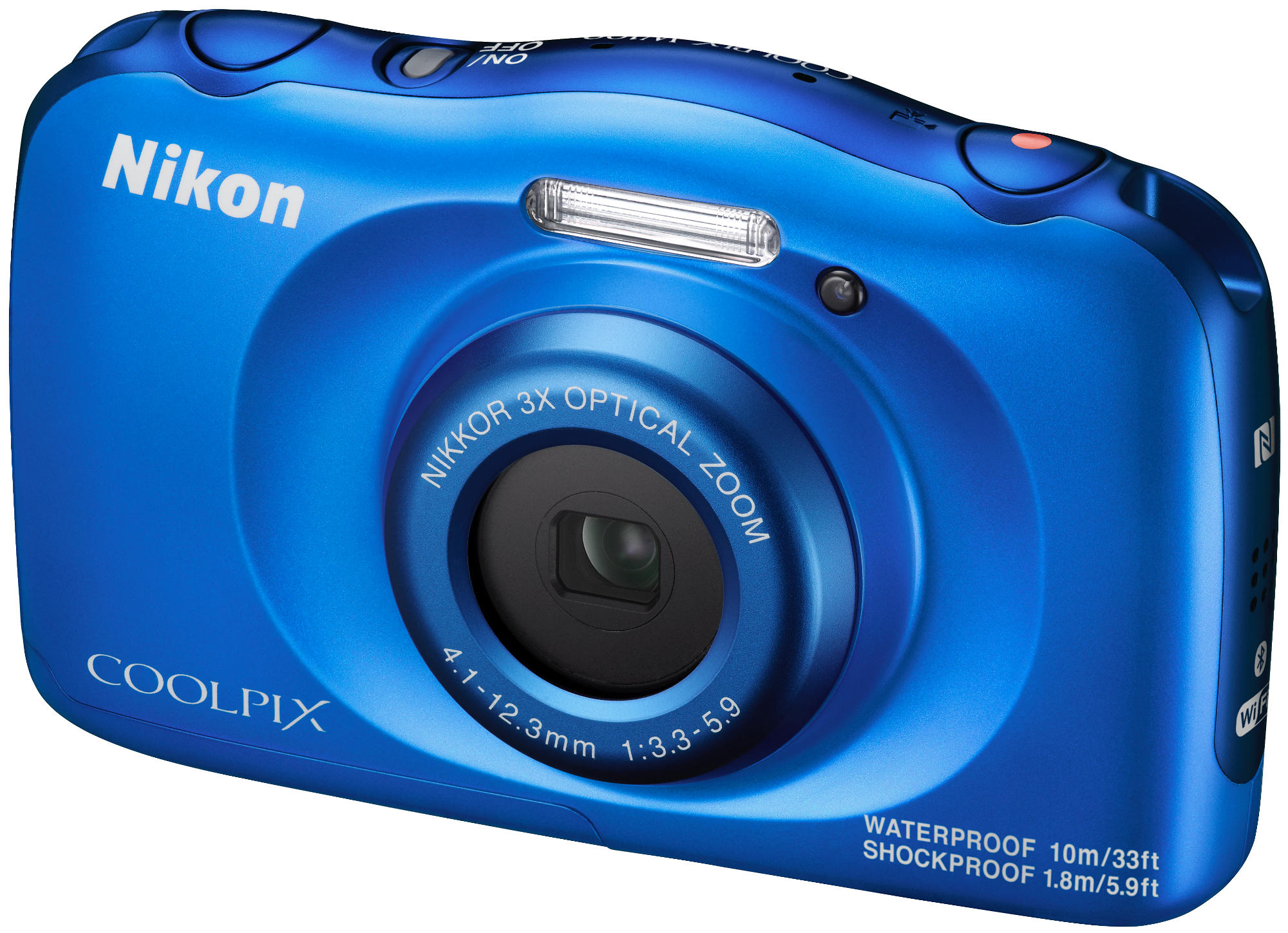NIKON Coolpix W 100 + Rucksack Digitalkamera Blau, 3x opt. Zoom, TFT