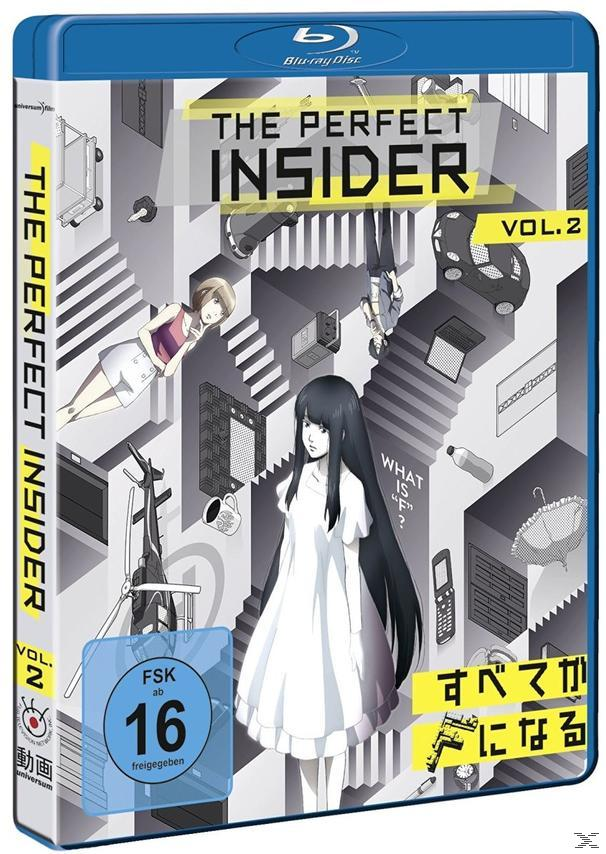 Blu-ray-Disc-Cover mit Anime-Kunst. Eine Frau in Weiß steht, eine Person hängt kopfüber. Schwarz, Weiß und Grau.