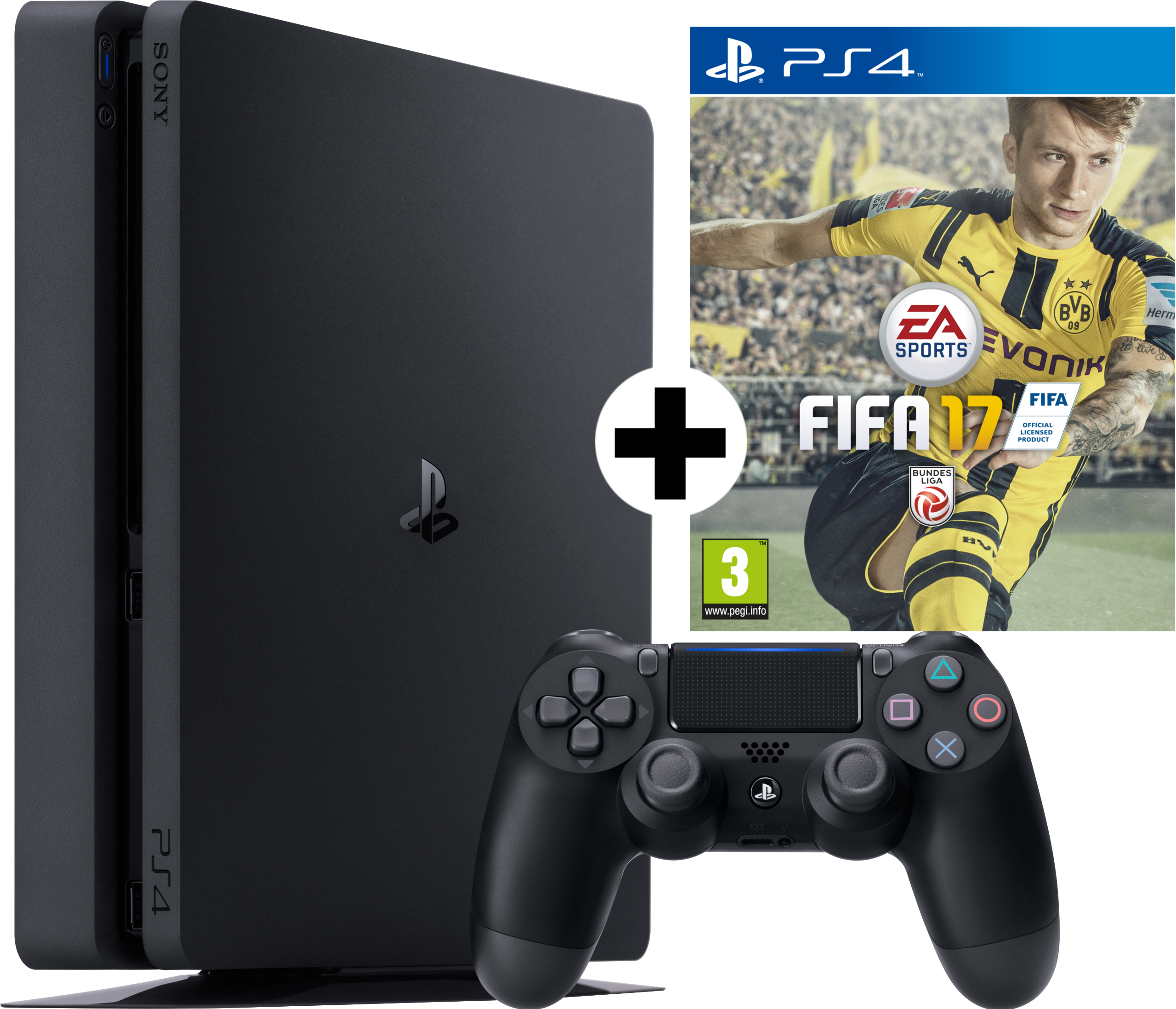 SONY PlayStation 4 Slim Konsole 1 TB + FIFA 17