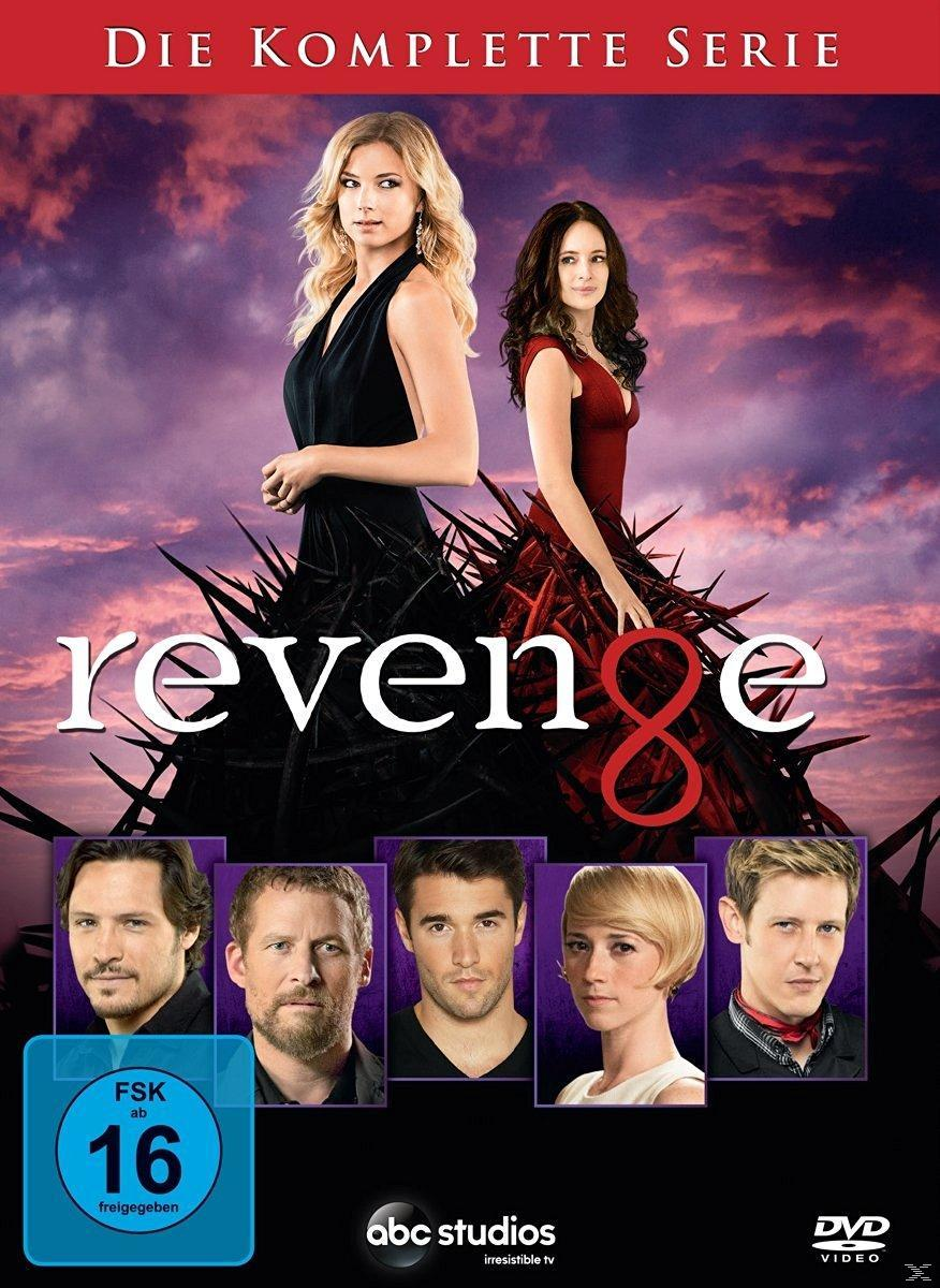 DVD-Hülle von 'Revenge' mit zwei Frauen und mehreren Männern.