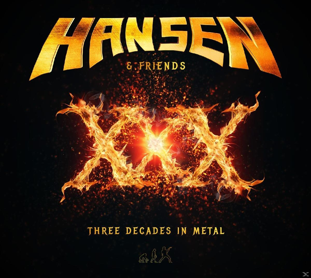 Albumcover. Hansen & Friends in goldenen Buchstaben, mit einem feurigen XXX-Symbol.