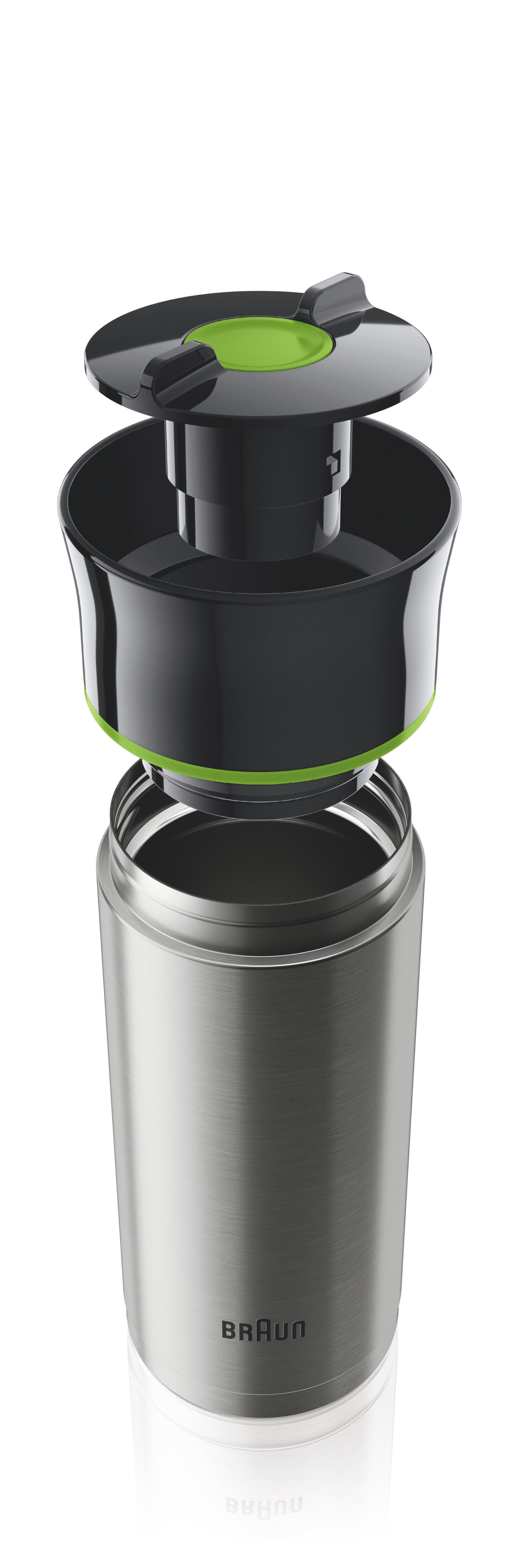 BRAUN BRSC001 Travel Thermobecher Edelstahl/Schwarz/Grün