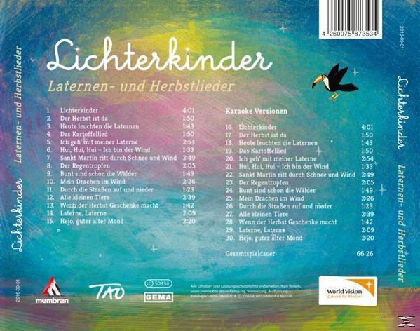 Ein CD-Cover mit blauem Hintergrund mit Vogel und Blumen. Der Text enthält Songtitel und einen Tukan.
