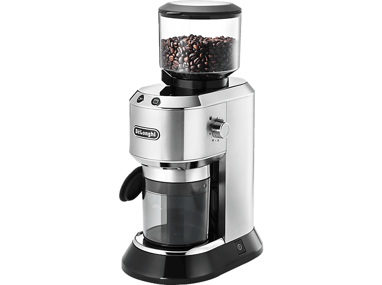 DELONGHI Dedica KG520.M Silber/Schwarz 150 Edelstahl-Kegelmahlwerk Kaffeemühle Watt