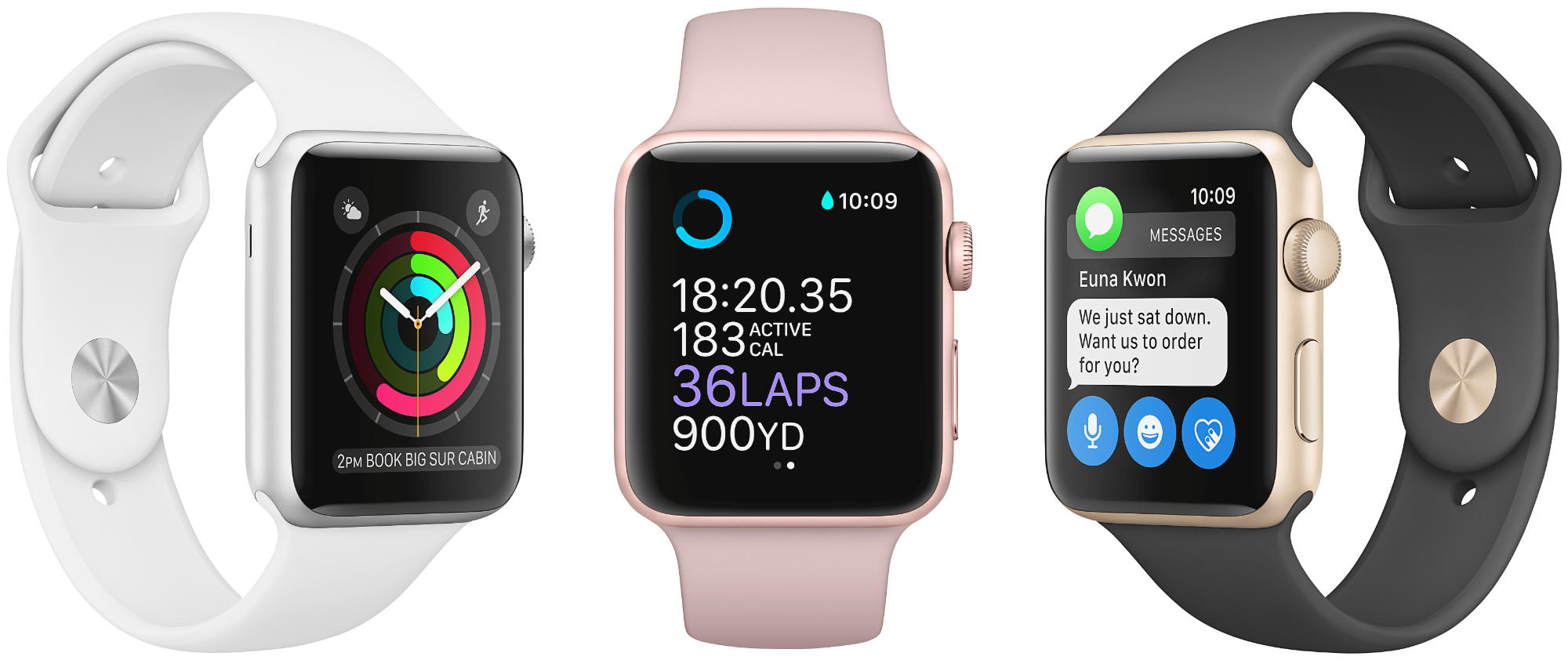 APPLE Watch Series 1 Smart Watch Aluminium Polymer, 38 mm, Silber/Weiß