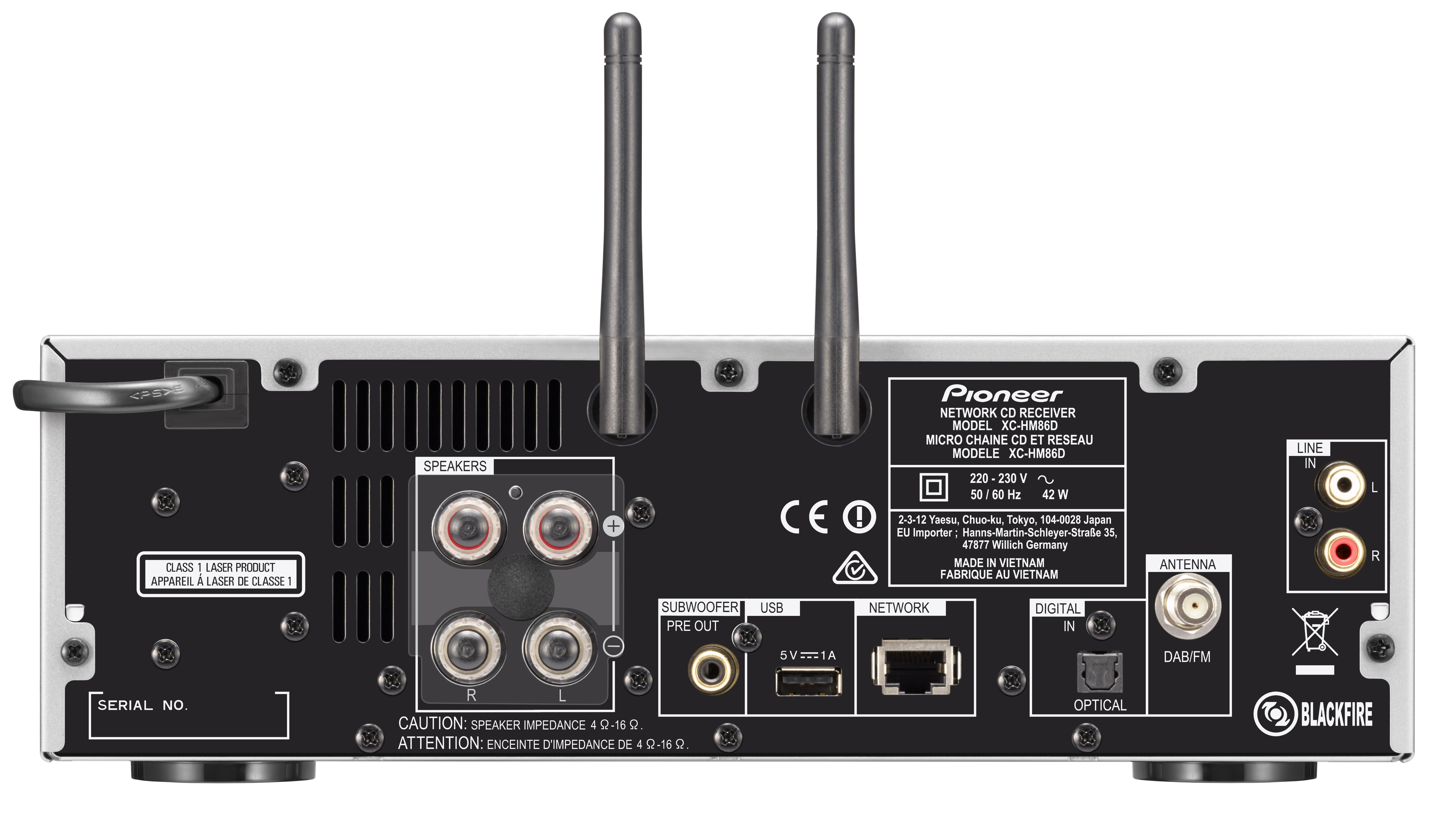 PIONEER XC-HM86D-S Kompaktanlage (Silber)