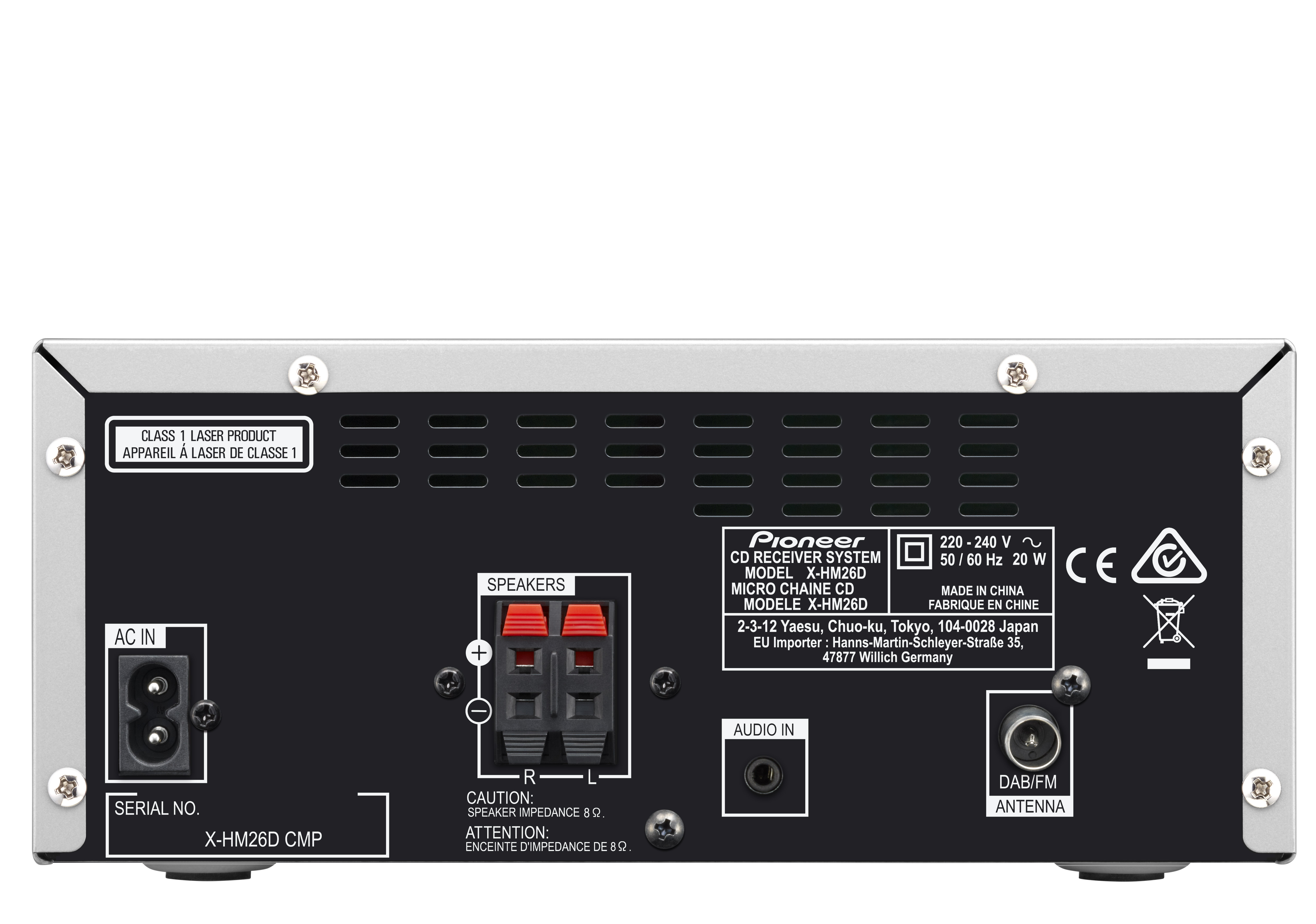 PIONEER X-HM26D-S Kompaktanlage (Silber)