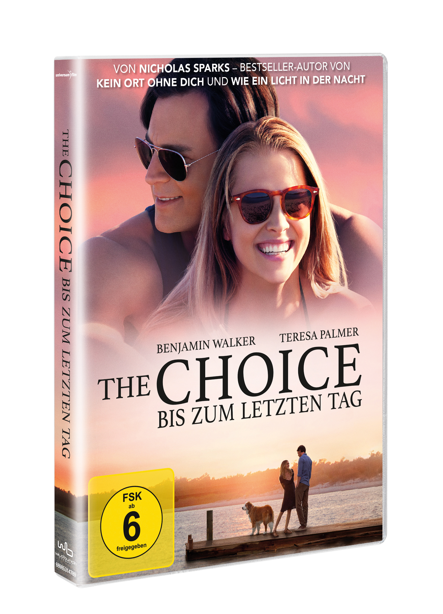 DVD-Cover mit Paar am Strand. Text auf Deutsch: The Choice. FSK 6-Label.