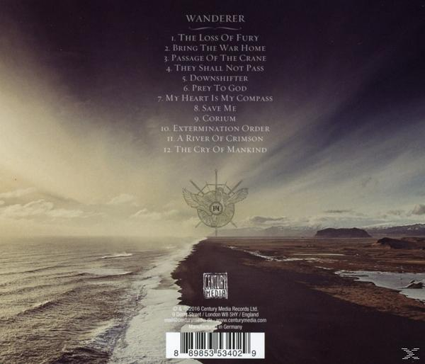 CD-Cover mit Text 'Wanderer', Landschaft mit Meer und Strand mit Person. Century Media Logo.