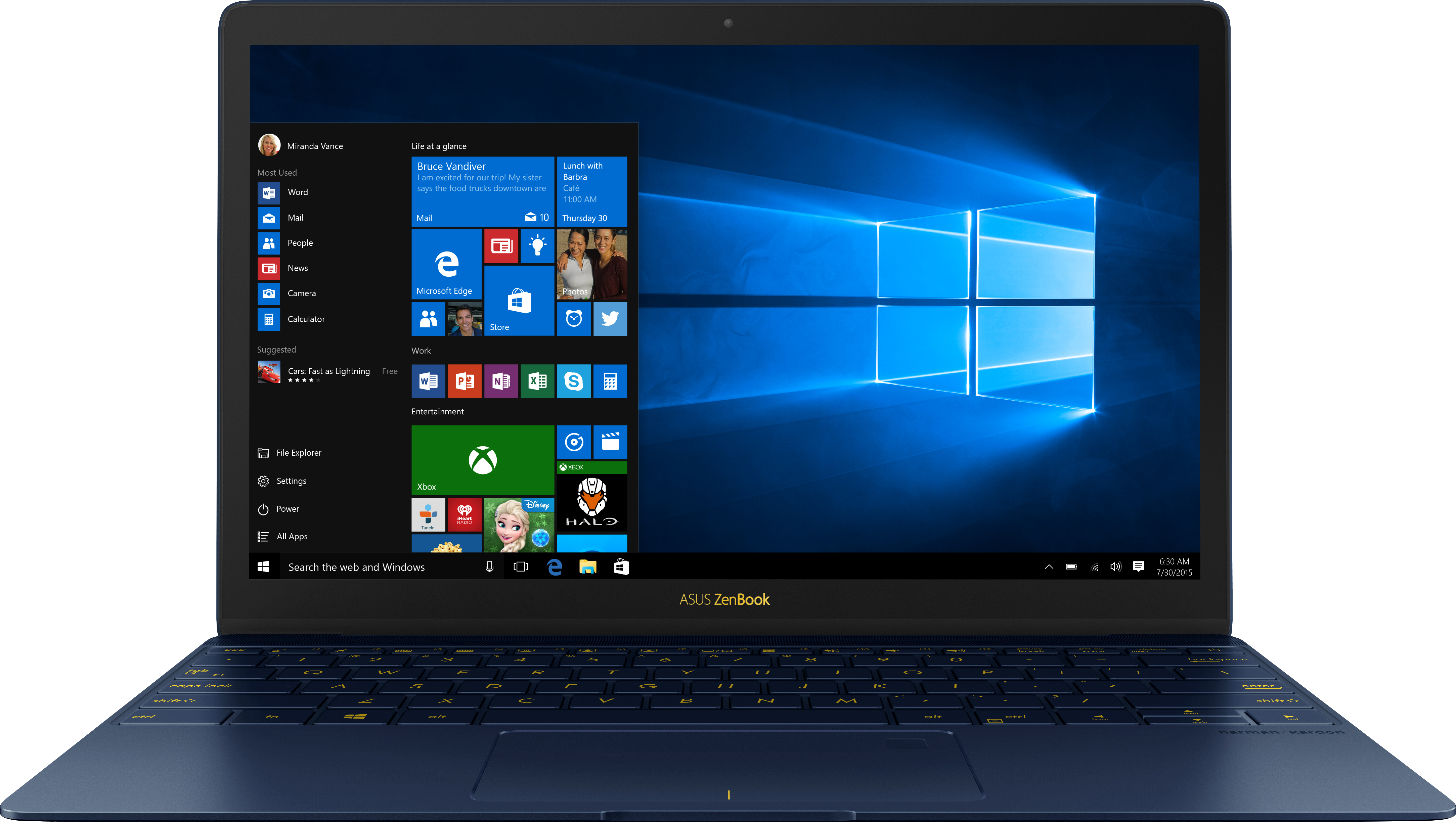 ASUS Zenbook 3 UX390UA-GS039T, blau (90NB0CZ1-M03480) - (Ausstellungsstück) Notebook, 12,5 Zoll, Full-HD, Intel® Core™ i7-7500U Prozessor
(4M Cache, bis zu 3.50 GHz ), 8 GB, 512 GB SSD