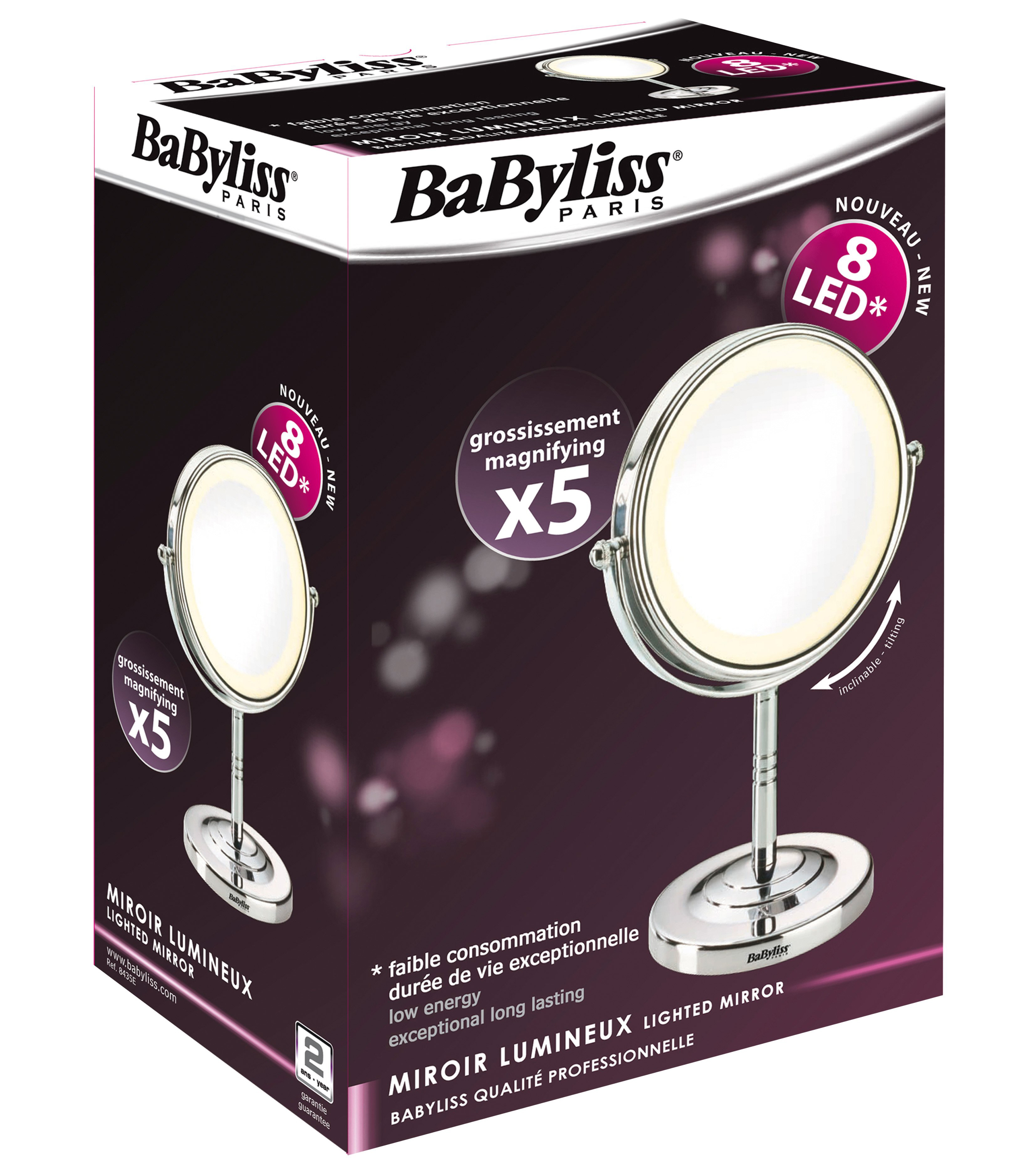 BABYLISS 8435E Kosmetikspiegel Silber