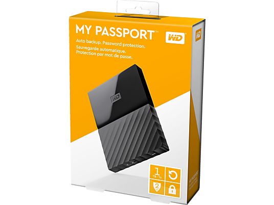 WESTERN DIGITAL Festplatte WD My Passport™ Portable Storage 1TB, schwarz (WDBYNN0010BBK-EEEX)