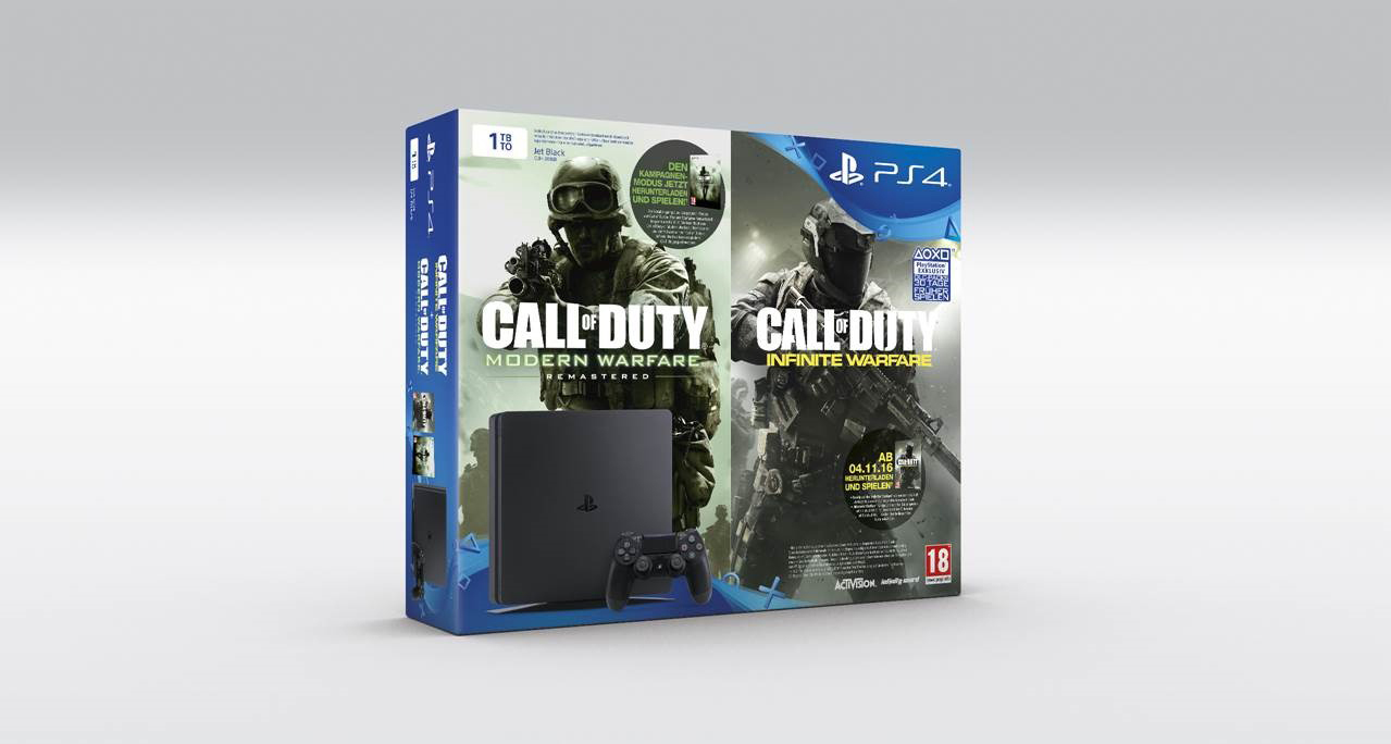 SONY PlayStation 4 1TB Slim + Code für Call Of Duty: Modern Warfare und Call Of Duty: Infinite Warfare