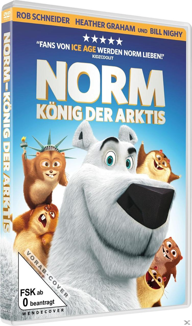 DVD-Cover von 'Norm of the North' mit Eisbär und Lemmingen. Blauer Hintergrund und Filmtitel.