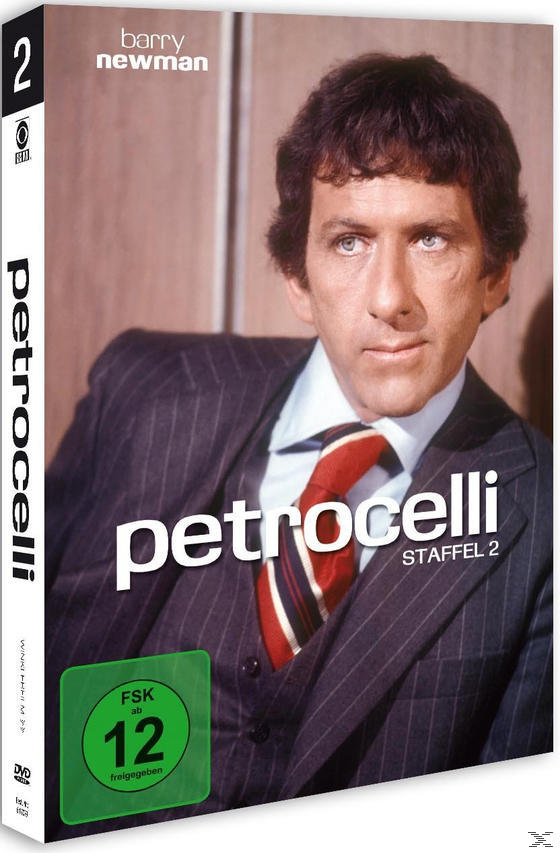 DVD-Hülle mit einem Mann im Anzug auf dem Cover, dem Titel 'Petrocelli' und einem Bewertungsticker.