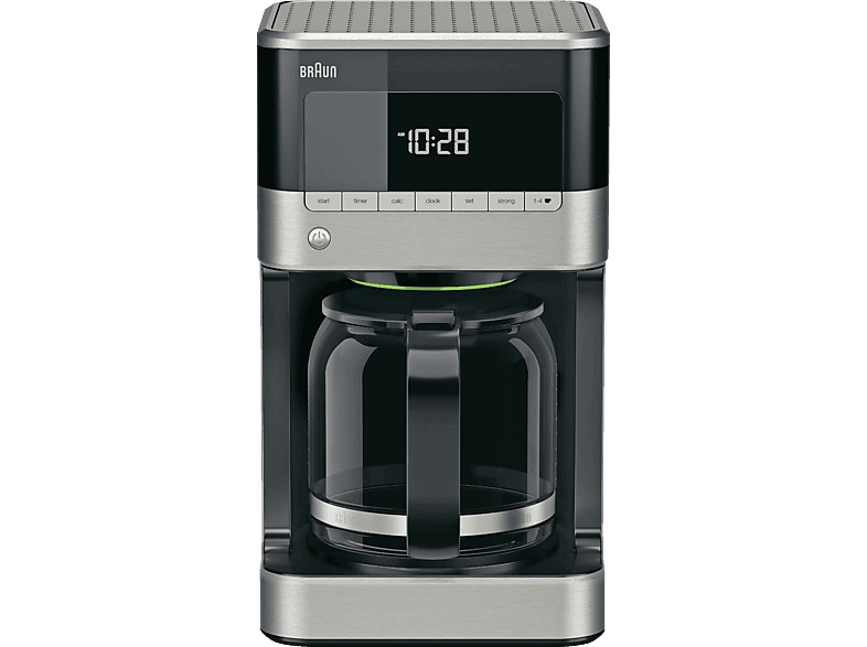 7 Kaffeemaschine SATURN | KF Kaffeemaschine in PurAroma Edelstahl/Schwarz Aroma-Glaskanne mit BRAUN Edelstahl/Schwarz 7120 kaufen