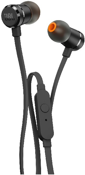 Auriculares de botón - JBL T290, De boton, Con cable, Micrófono, Control remoto, Negro