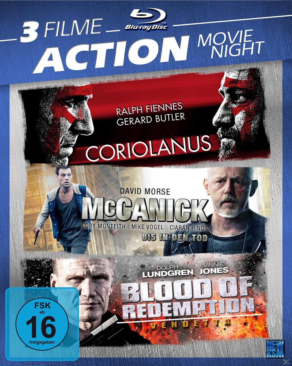 3 Filme Action Movie / Coriolanus / Blood Night Redemption Blu-ray of McCarnick 