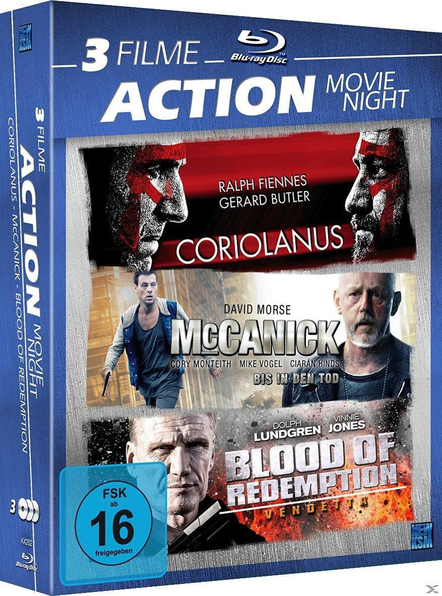3 Filme Action Movie / Coriolanus / Blood Night Redemption Blu-ray of McCarnick 