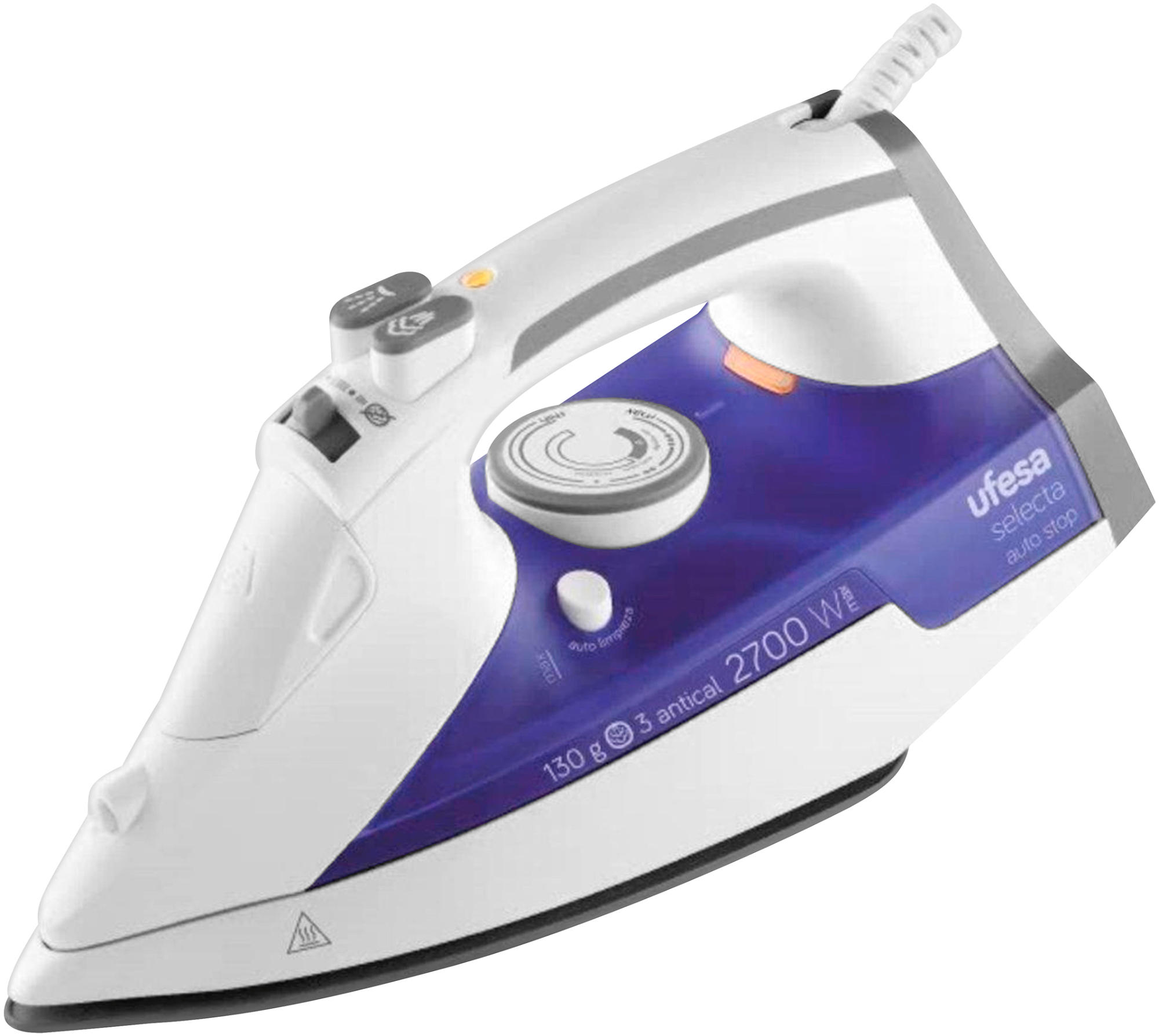 Plancha de vapor - Ufesa PV3200 SELECTA Potencia de 2700W, Suela de cerámica, Golpe de vapor de