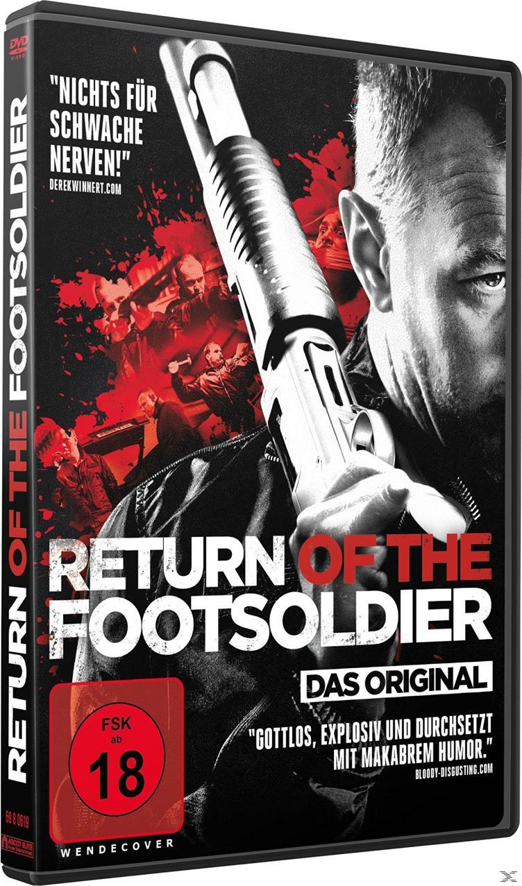 DVD-Cover für 'Return of the Footsoldier'. Ein Mann, der eine Waffe hält, ist im Fokus.