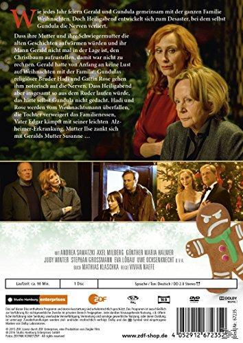 DVD-Cover mit mehreren Personen, Weihnachtsbaum und deutschem Text. Das Cover zeigt einen Lebkuchenmann.