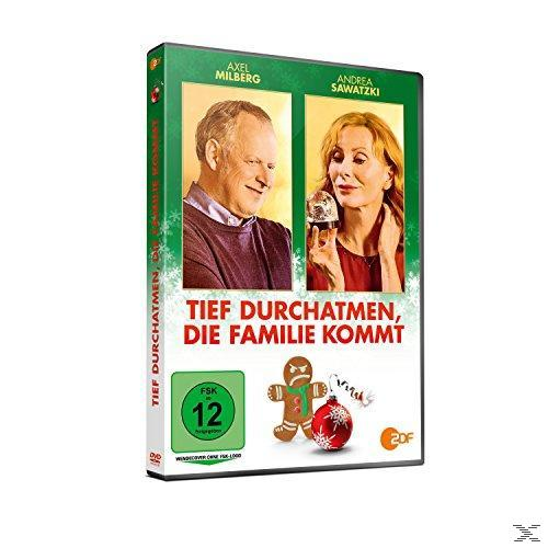 DVD-Hülle mit zwei Personen auf dem Cover. Der Titel lautet Tief Durchatmen, die Familie kommt. Lebkuchenmann.