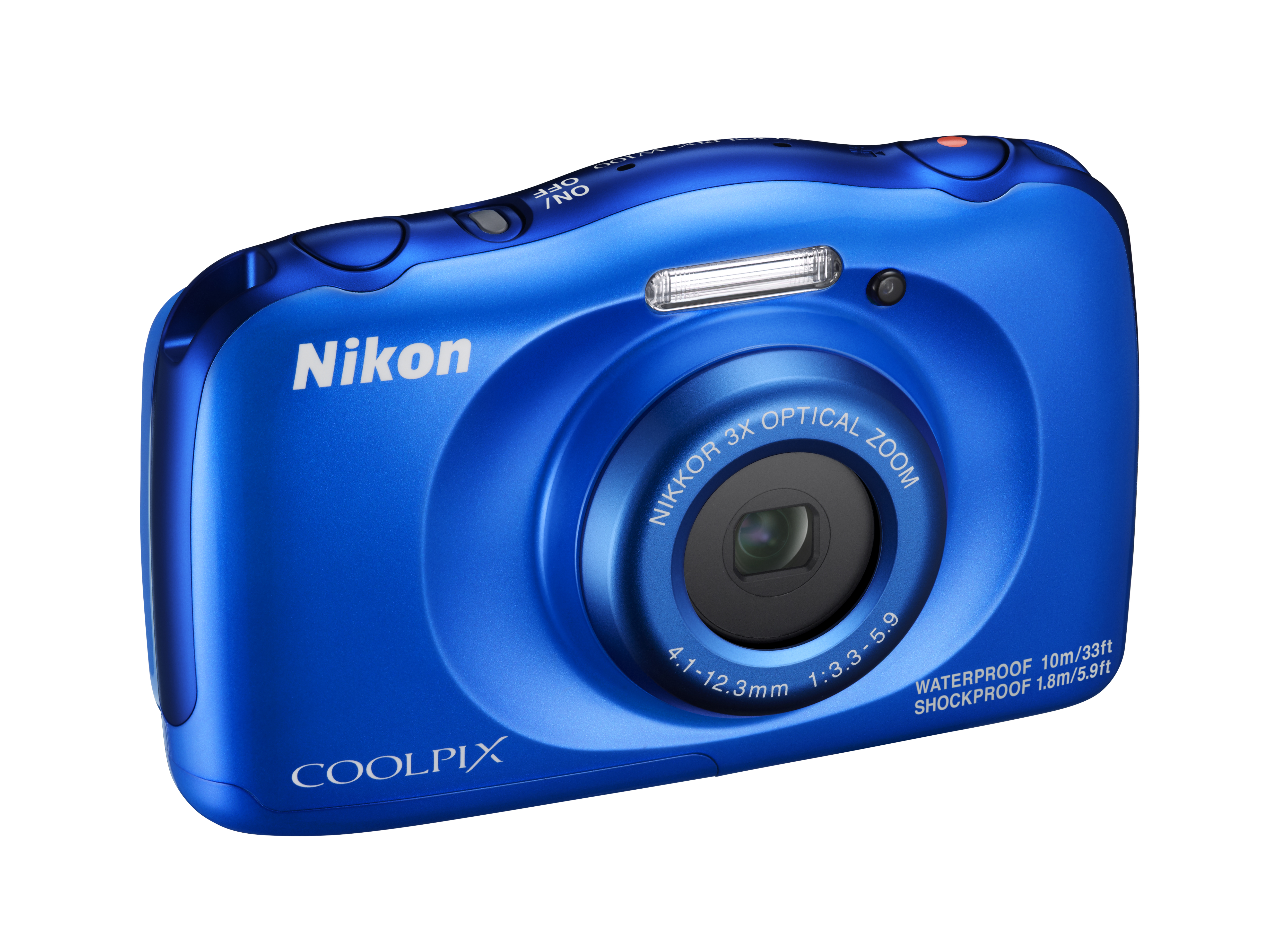 NIKON Coolpix W 100 + Rucksack Digitalkamera Blau, 3x opt. Zoom, TFT