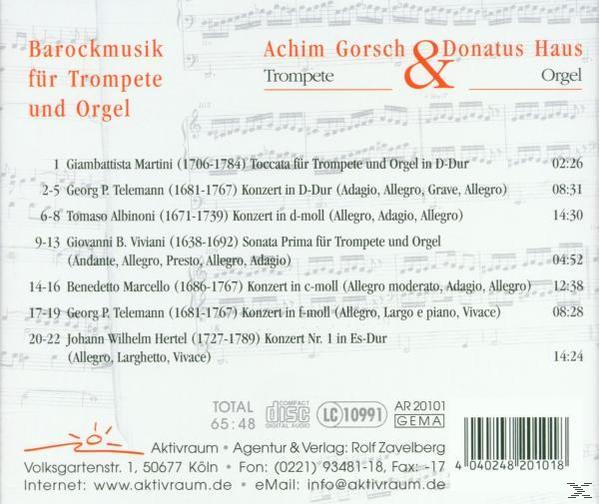 Achim & Donatus Haus Gorsch - Barockmusik Für Trompete Und Orgel  - (CD)