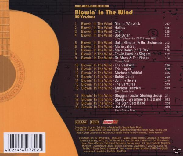Dylan,Bob/Dietrich,Marlene/+ - Blowin' In The Wind.One Song  - (CD)