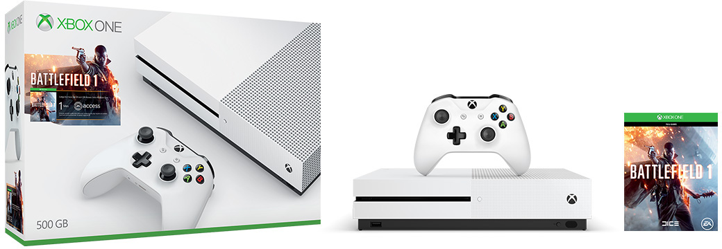 MICROSOFT Xbox One S 500 GB + Battlefield 1 (ZQ9-00037)
