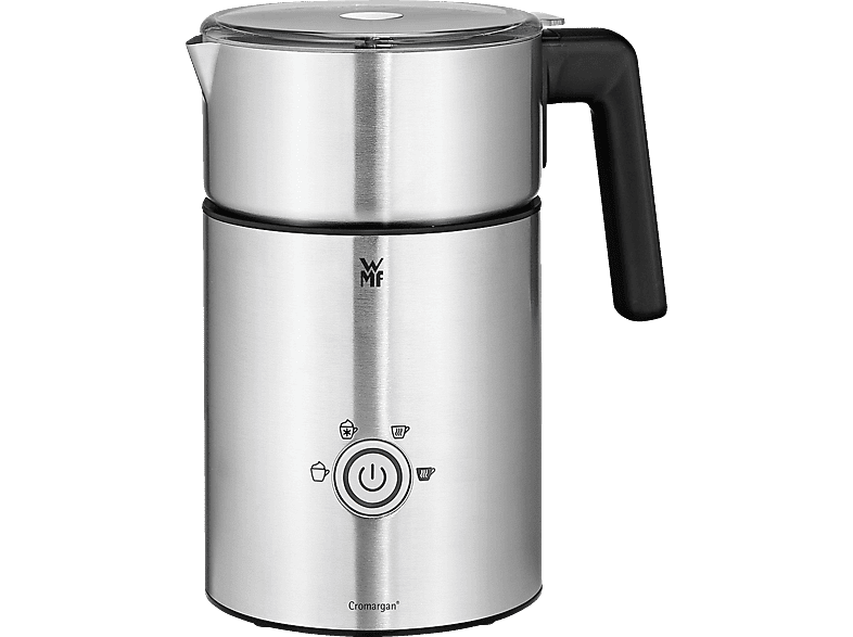 WMF Stelio 413220011 Melkopschuimer, 3 Programma's Warm of Koud Schuim, Hete Melk, Non-stick Coating, Gebruiksvriendelijk, Automatische Uitschakeling, Draadloos Formaat, Cromargan RVS, 500W