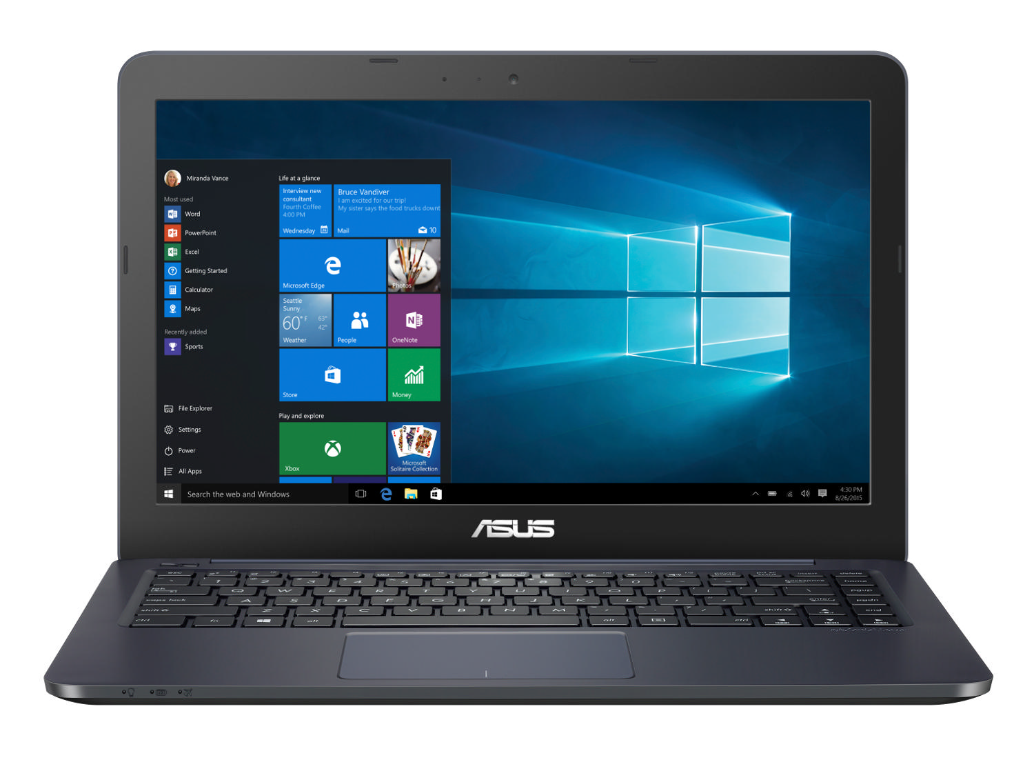 ASUS E402SA-WX166T 14" Celeron N3060 1.6 GHz 4GB 128GB  SSD Windows 10 Laptop