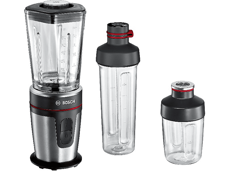 Batidora Vaso Bosch mmbm7g3m 350 w jarra cristal 06 litros botella de 350w 0.6l negro cromo licuadora vitastyle mixx2go acero inoxidable mezcladora 1.75 600