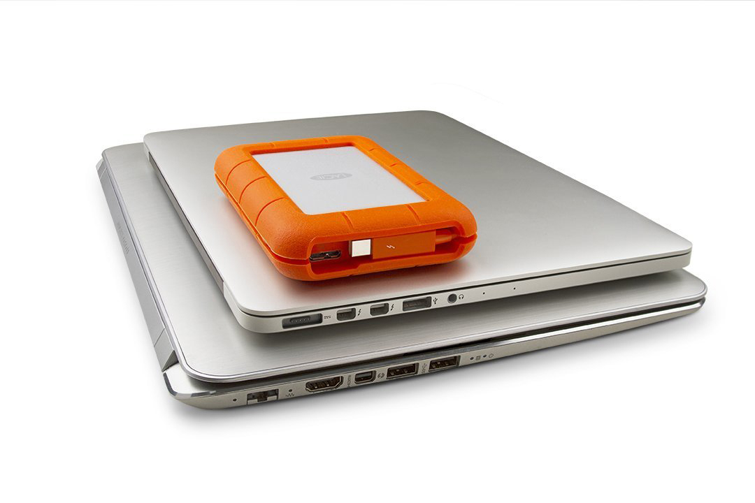 LACIE Rugged Thunderbolt USB 3.0 Festplatte, 1 TB HDD, 2,5 Zoll, extern, Orange/Silber