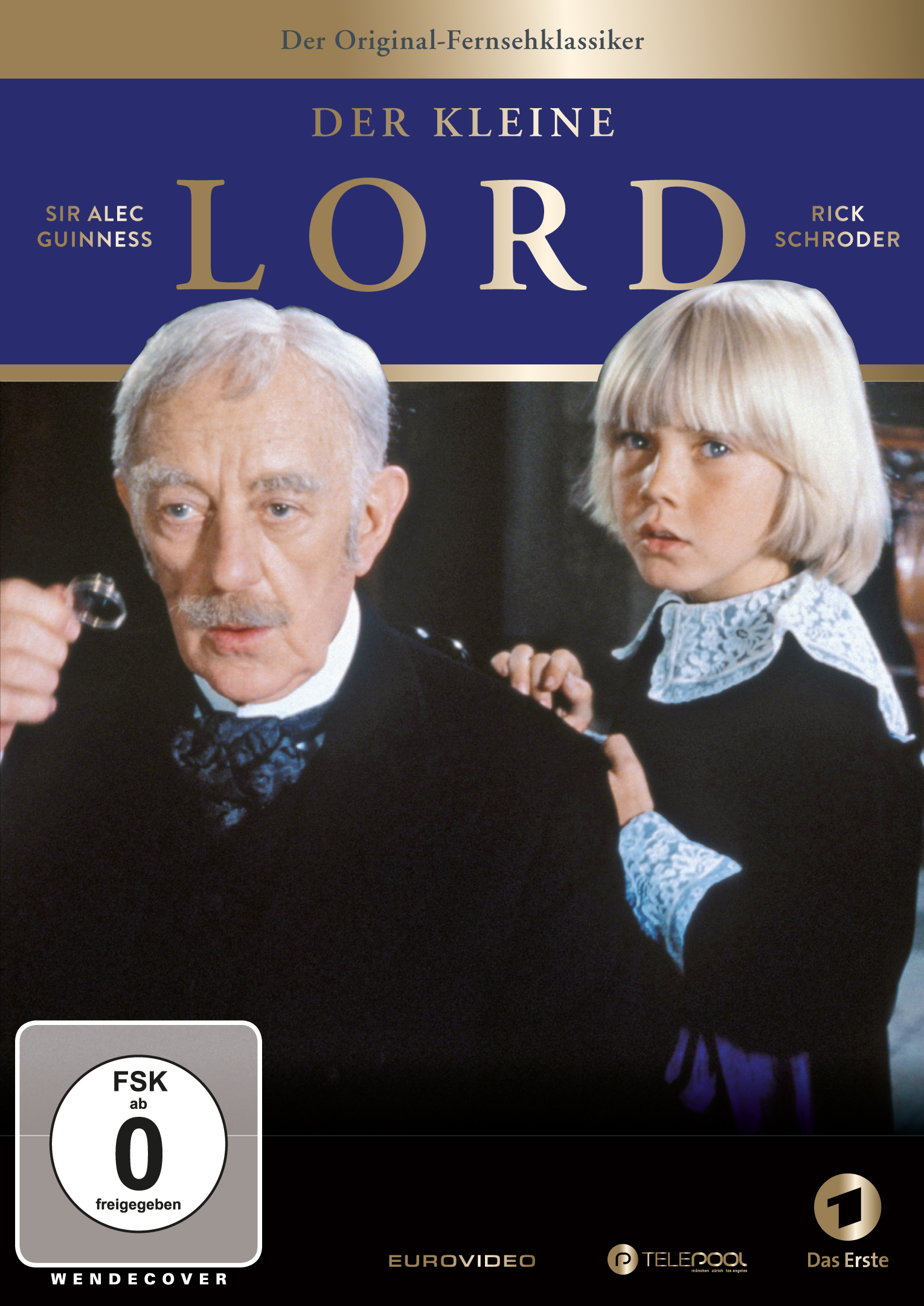 Filmcover von zwei Personen. Ein älterer Mann im Anzug und ein junger Junge im dunklen Anzug.