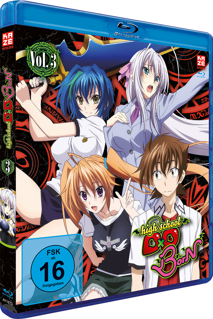 Anime-DVD-Cover mit vier Charakteren und einem Titel.