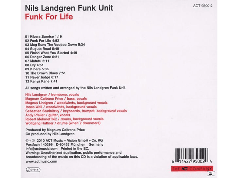 Thumbnail - Nils Landgren Funk Unit, - For Life (CD)
