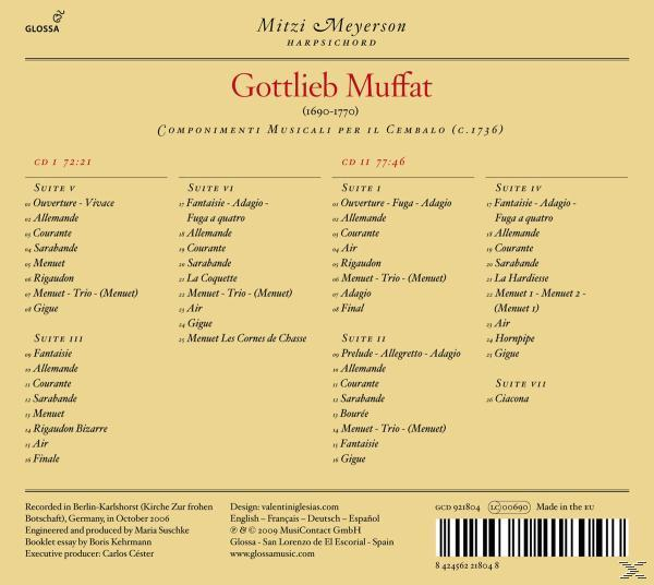 Meyerson Mitzi - Componimenti Musicali Per Il Cembalo  - (CD)