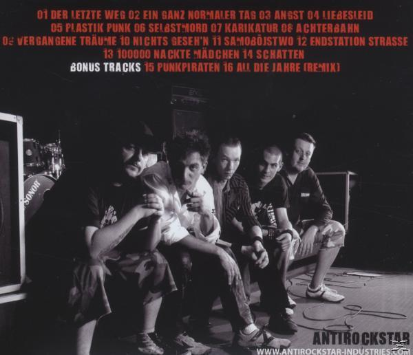 Rückseite einer CD. Foto einer Band mit Text, der Titellisten und einen Urheberrechtshinweis enthält.
