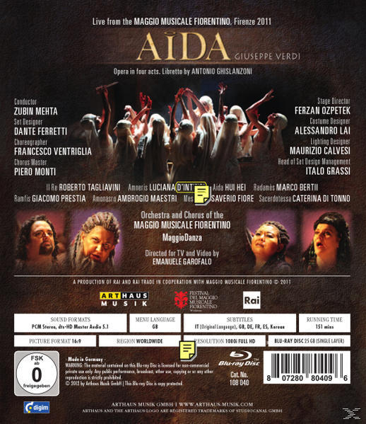 Mehta/He/Berti/D\'Intino/Maestri - Aida - (Blu-ray)