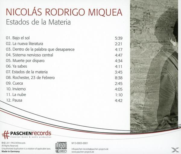 Nicolas Rodrigo Miquea - Estados De La Materia  - (CD)