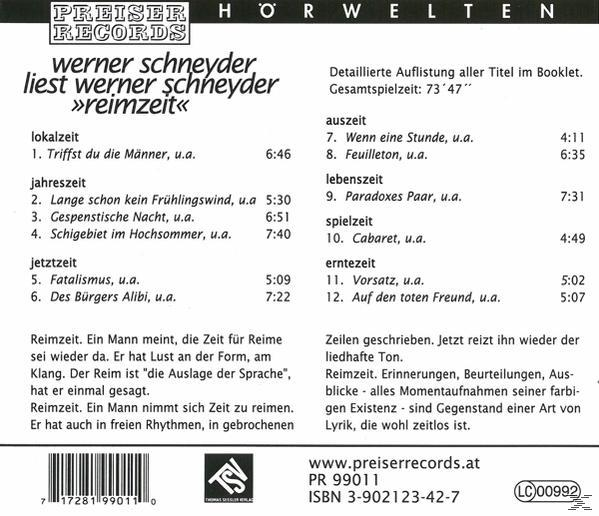 Werner Schneyder - Reimzeit  - (CD)