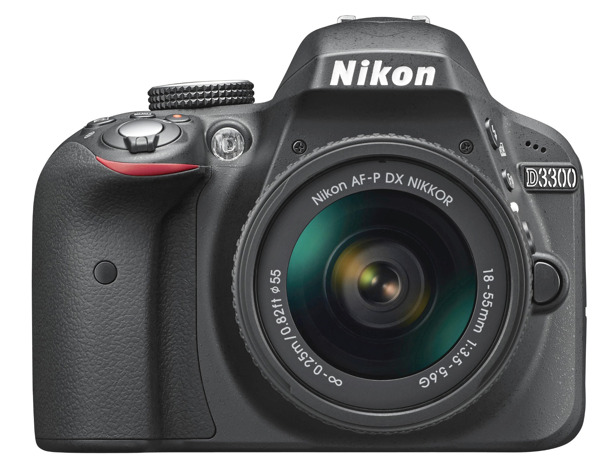 NIKON D3300 AF-P Fat Box Spiegelreflexkamera, 24,2 Megapixel, 18-55 mm Objektiv (AF-P), Schwarz