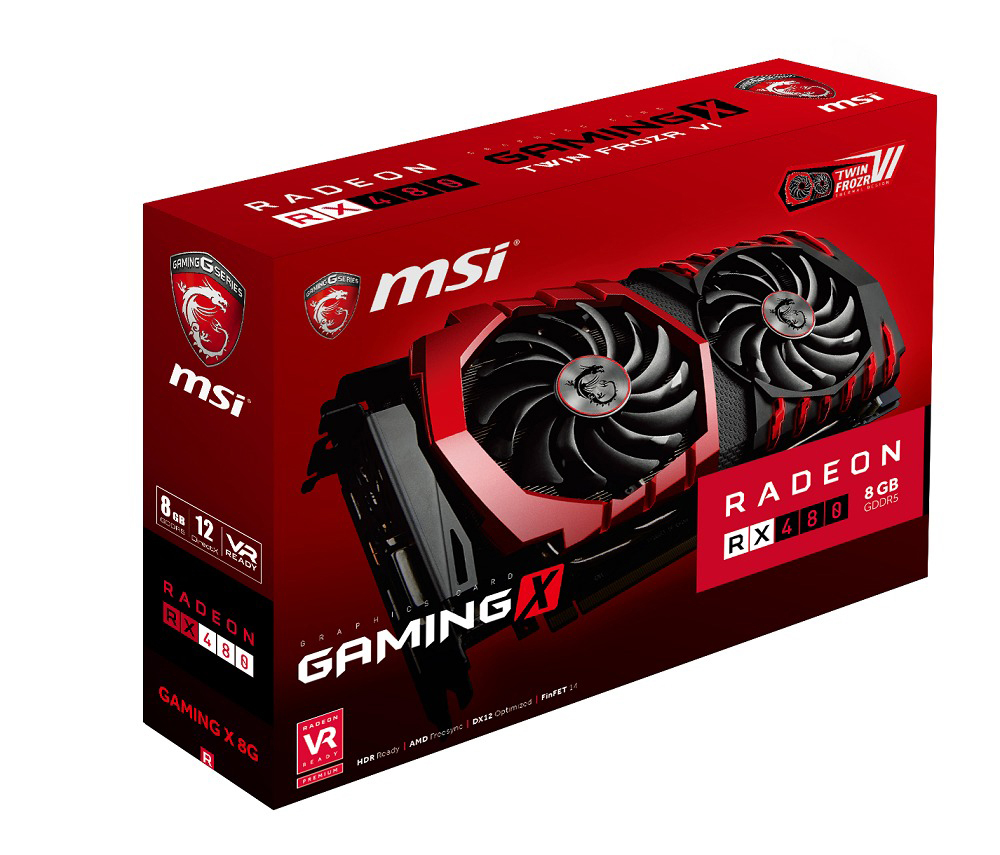 MSI Radeon RX 480 Gaming X 8GB (V341-003R) (AMD, Grafikkarte)