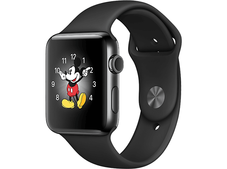 APPLE Watch Series 2 - Behuizing Roestvrij staal 38mm Space Black - Armband Sport Zwart