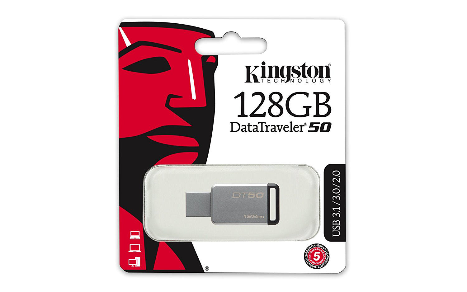 KINGSTON DataTraveler50 128GB USB 3.0 Taşınabilir Bellek