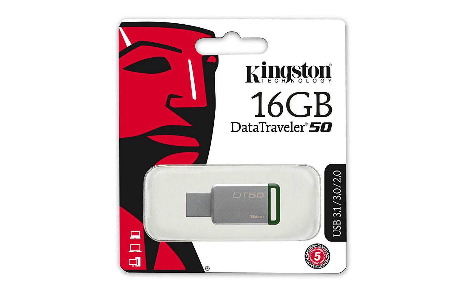KINGSTON DataTraveler50 16GB USB 3.0 Taşınabilir Bellek